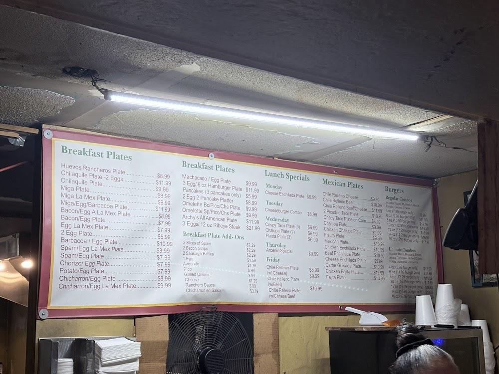 Archy's Homestyle Burgers Menu image 2