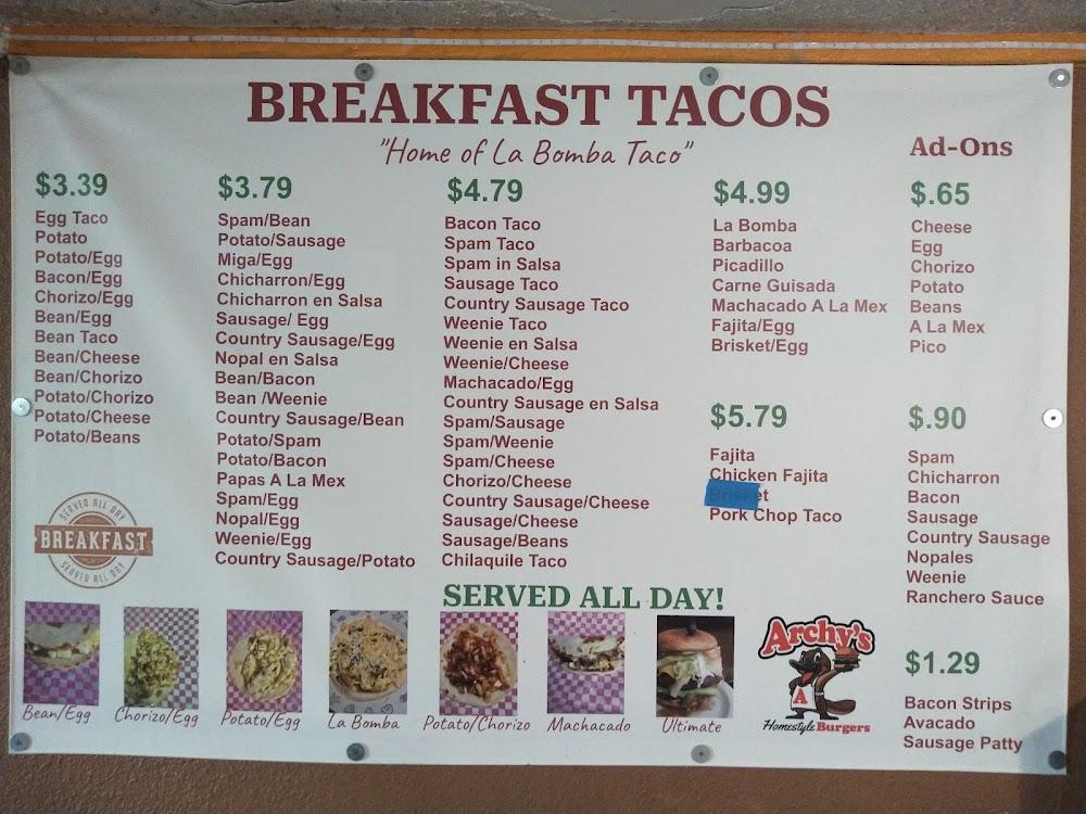 Archy's Homestyle Burgers Menu image 3